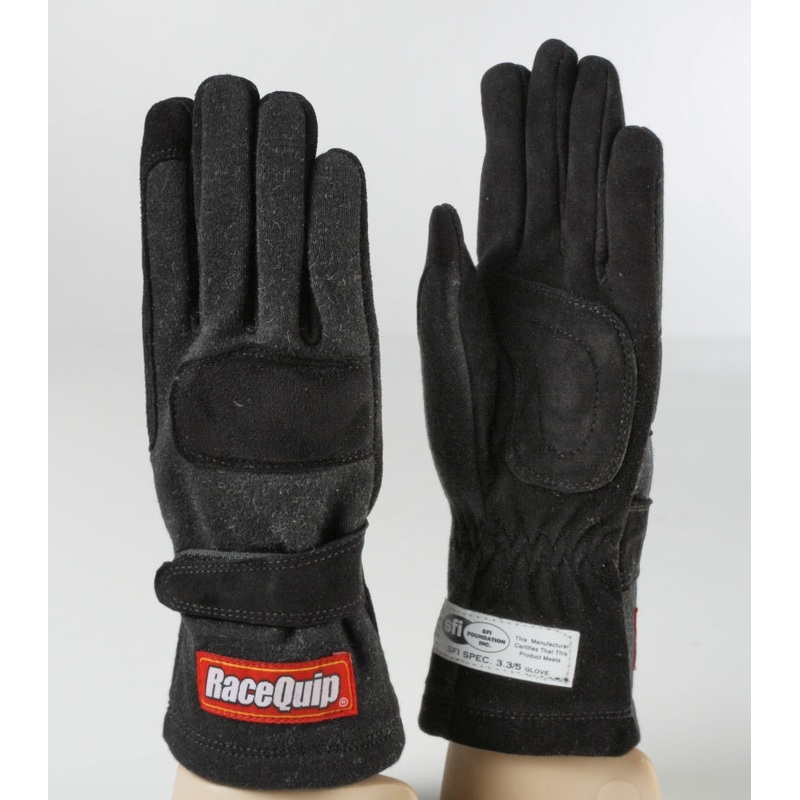 RaceQuip Black 2-Layer SFI-5 Glove Kid – Large K10