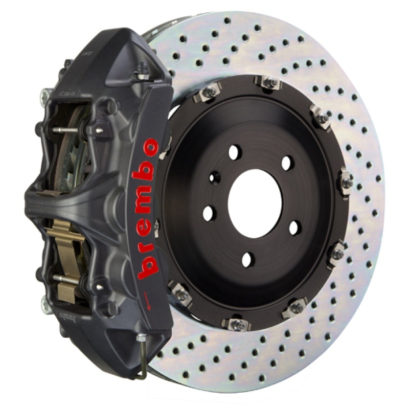 Brembo 03-09 Range Rover Front GTS BBK 6 Piston Cast 405×34 2pc Rotor Drilled-Black HA