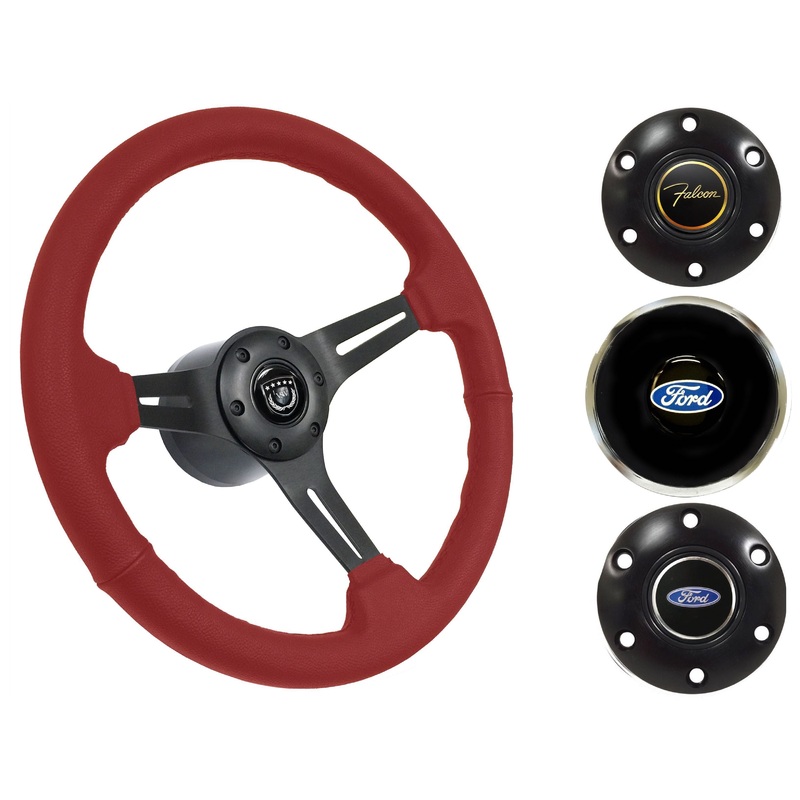 1970 Ford Falcon Steering Wheel Kit | Red Leather | ST3060RED