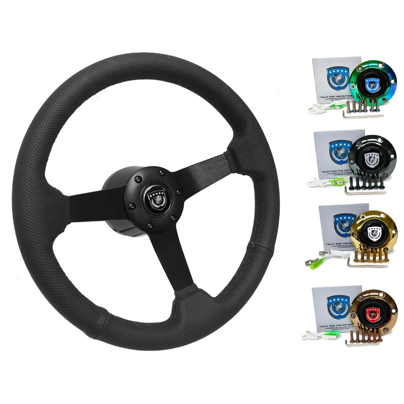 1985-88 BMW M5 Steering Wheel Kit | Perforated Black Leather | ST3602BLK