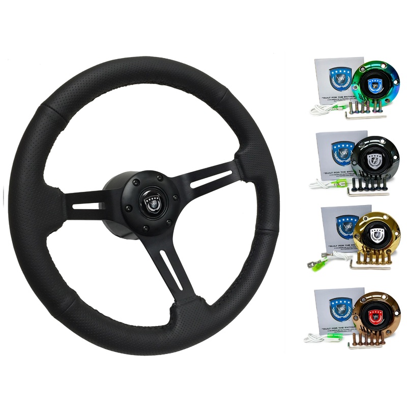 1999+ Volkswagen Golf Steering Wheel Kit | Perforated Black Leather | ST3586BLK
