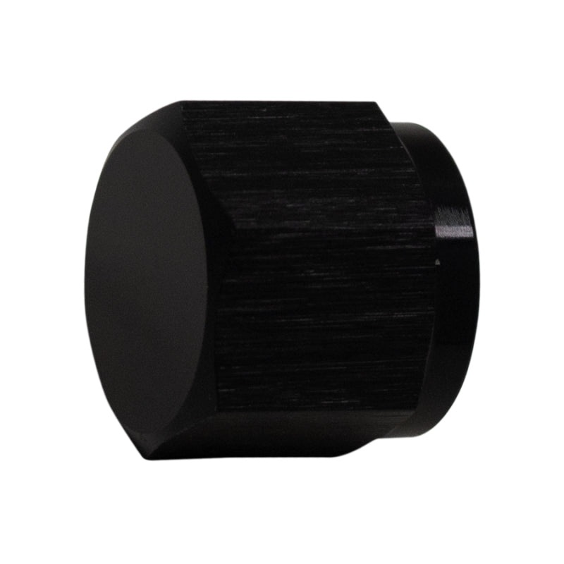 DeatschWerks 6AN Female Flare Cap – Anodized Matte Black