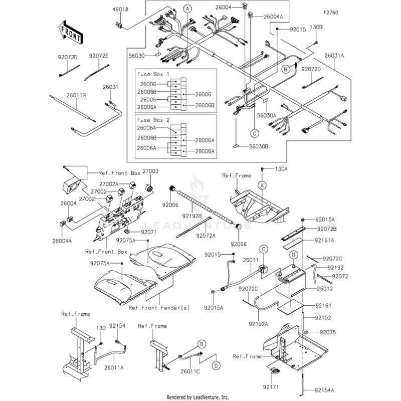 Wire-Lead,Engine Gnd by Kawasaki