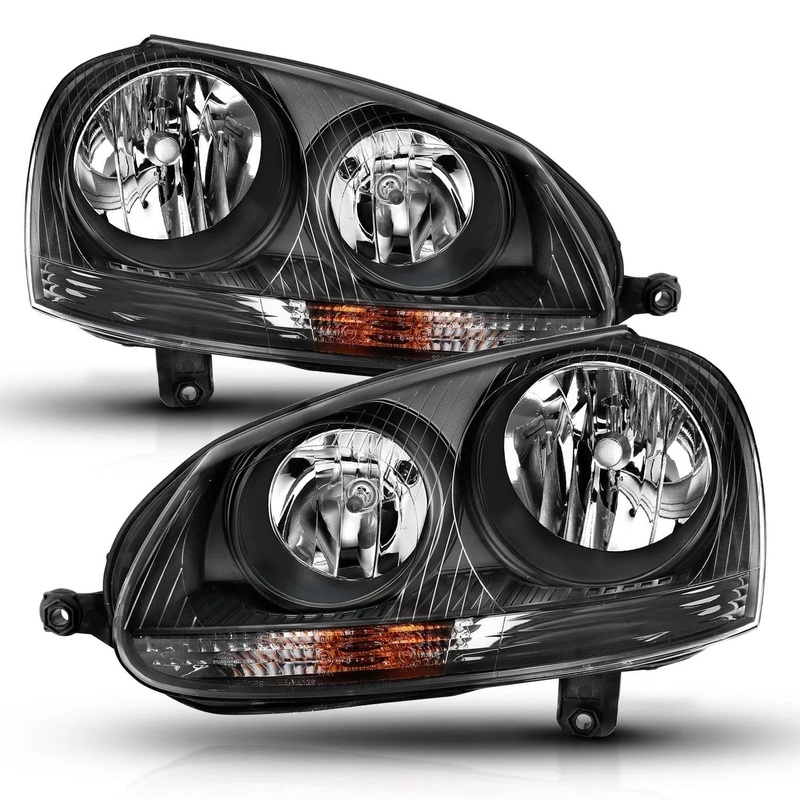 ANZO Crystal Headlight Black (Halogen Only) – VW / Rabbit / 2006-2009 (SCRATCH AND DENT)
