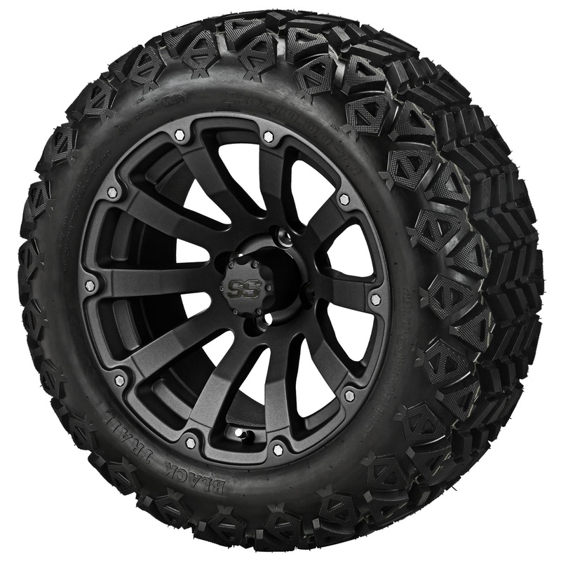 LSI 14″ Beast Matte Black Wheel and Lifted Tire Combo