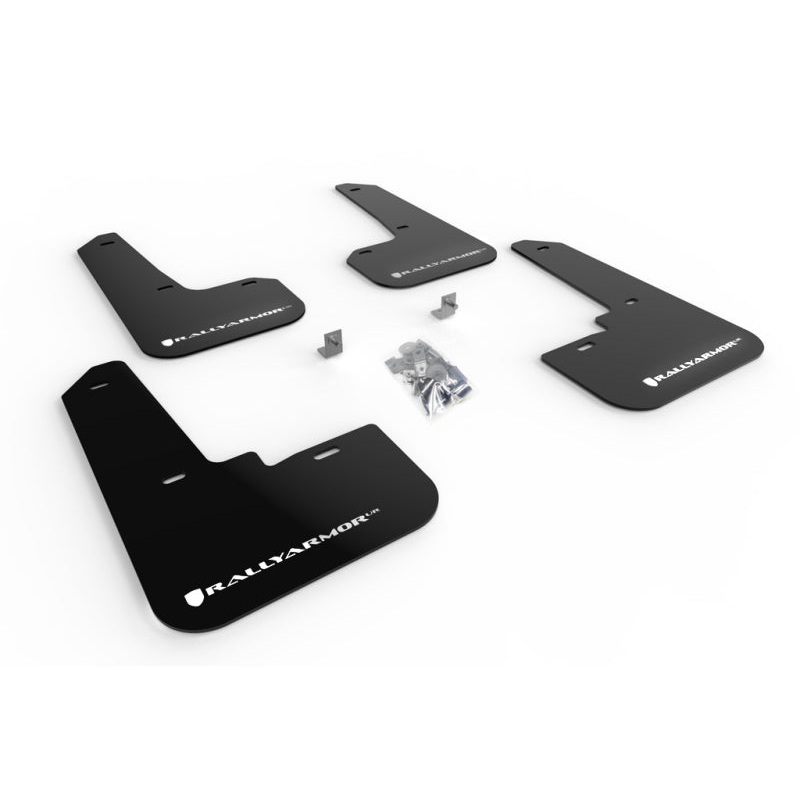 Rally Armor UR Black Mud Flap w/ White Logo Subaru Legacy 2020-2022 | MF64-UR-BLK/WH