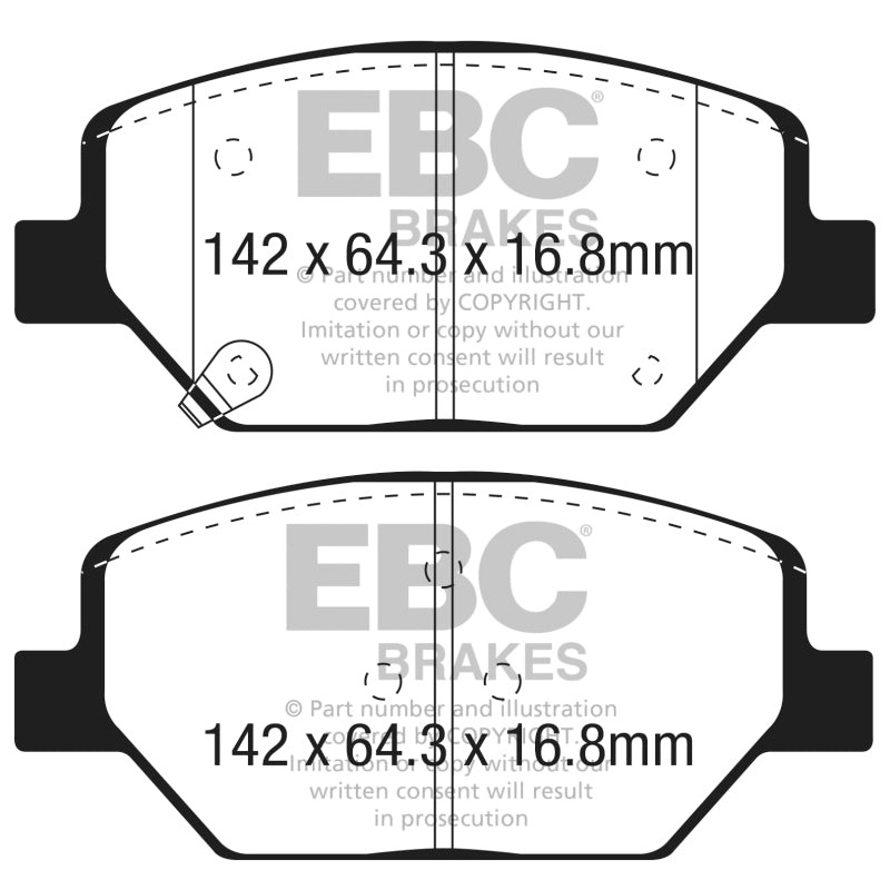 EBC 2016+ Buick Envision 2.0L Turbo Redstuff Front Brake Pads