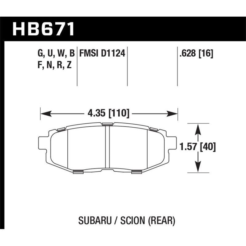 Hawk 13 Scion FR-S / 13 Subaru BRZ/10-12 Legacy 2.5 GT/3.6R DTC-70 Race Rear Brake Pads