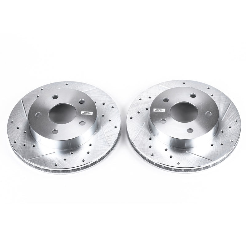 Power Stop 99-04 Jeep Grand Cherokee Front Evolution Drilled & Slotted Rotors – Pair