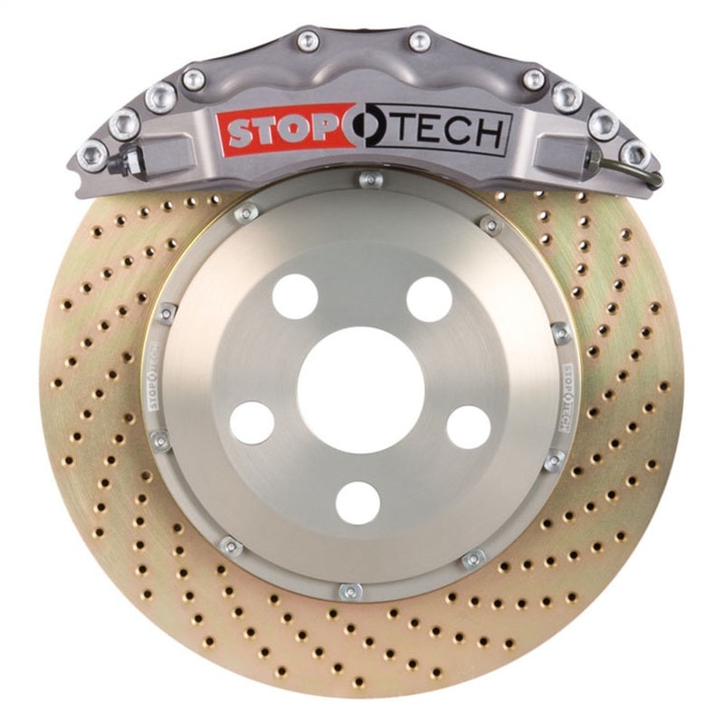StopTech 06-10 BMW M5 E60 Front BBK w/Trophy ST-60 Calipers Zinc Drilled 380×35 Rotor Pads and Lines