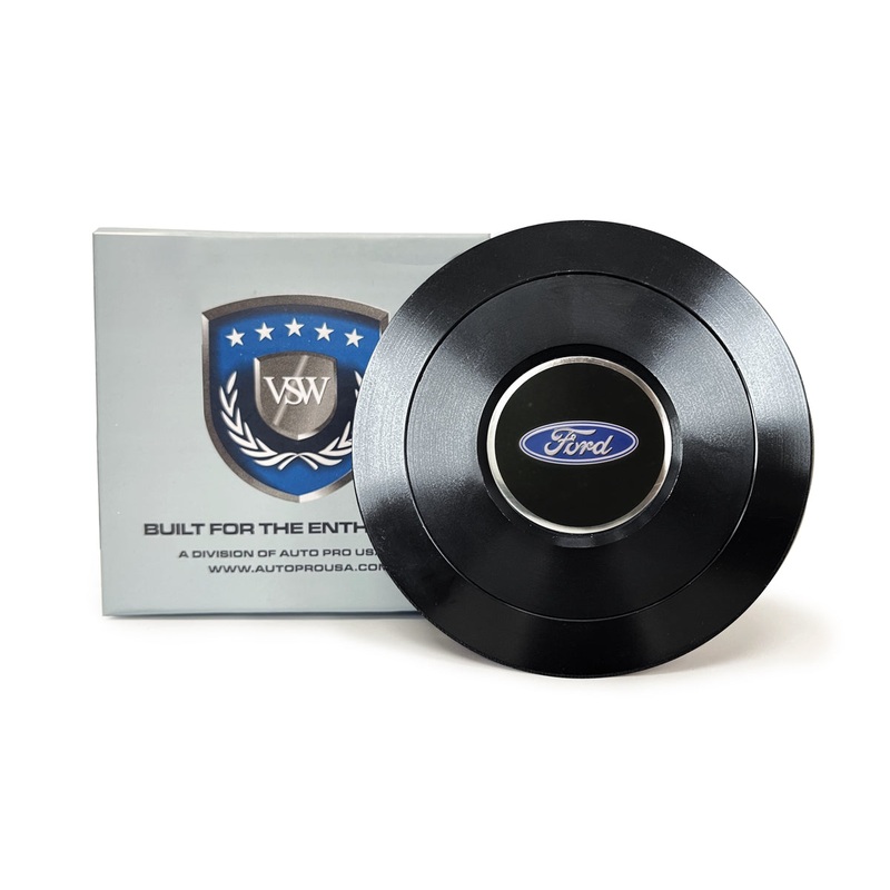 VSW S9 | Ford Blue Oval Raised Emblem | Black Billet Horn Button | STE1074-21B