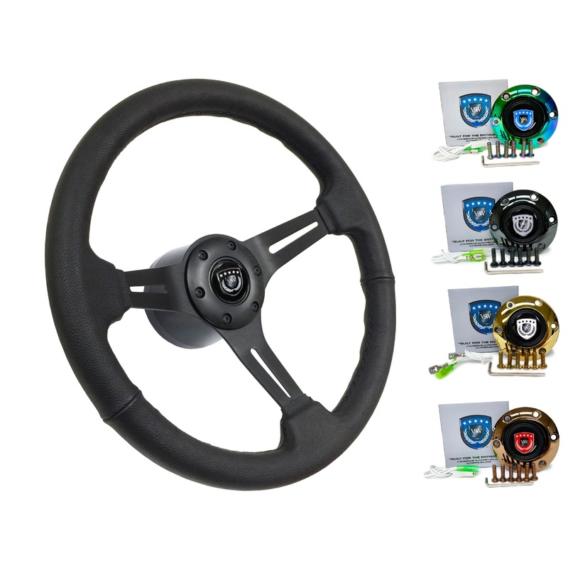 1990+ Nissan 200SX Steering Wheel Kit | Black Leather | ST3060BLK