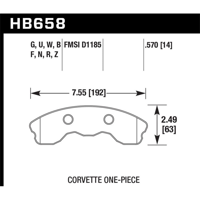 Hawk DTC-80 10-11 Chevy Corvette Grand Sport / 06-08 Corvette Z06 (1 piece) Front Race Brake Pads