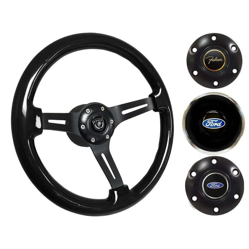 1970 Ford Falcon Steering Wheel Kit | Black Ash Wood | ST3073