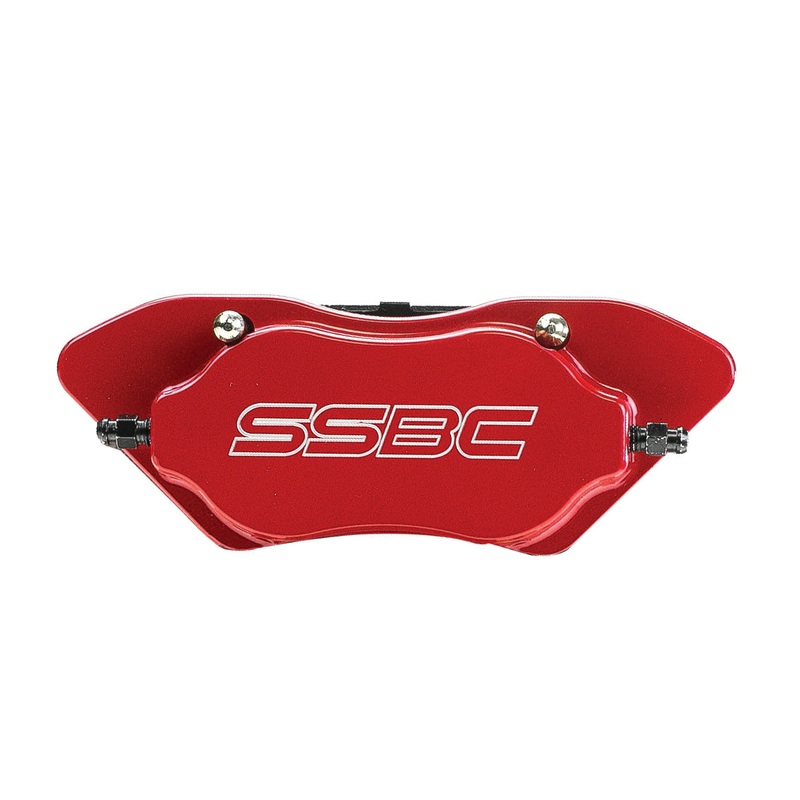 American Made Comp S 4-Piston Billet Aluminum Quick Change Direct Fit Front Caliper Assembly. Red CPA-22174-1R