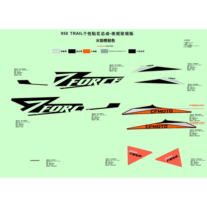 Decal RH Top Cover by CF Moto
