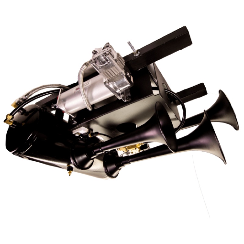 Kleinn Spare Tire Kit w/ Black Triple Horns/ 150 PSI Waterproof Air Compressor / 3.0 gal Air Tank