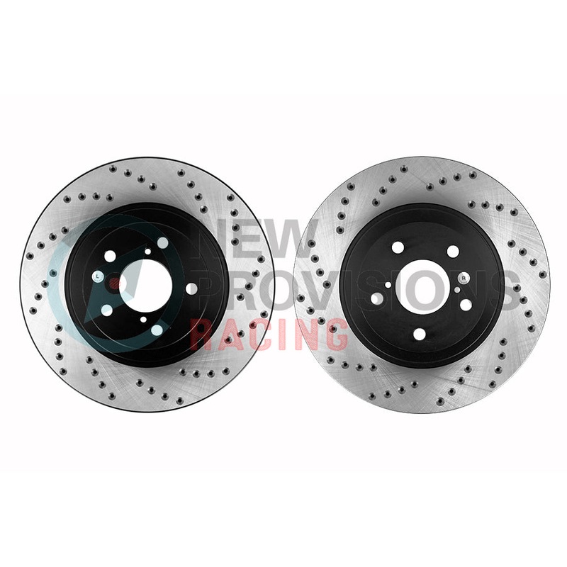 StopTech Sport Drilled Brake Rotors Front Pair – 05-17 STI