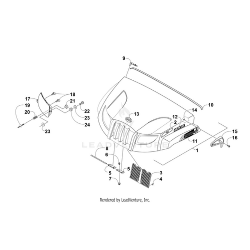 Hood – Assembly – Green (Inc. 2) by Arctic Cat