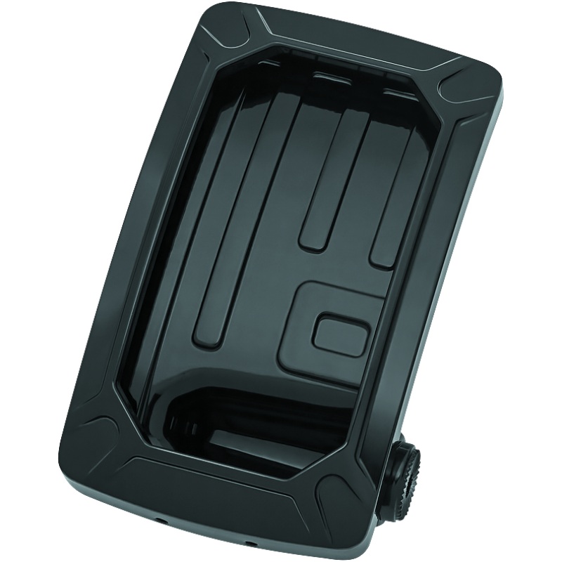 Kuryakyn Nova Curved Vertical Mount Side License Plate Holder Gloss Black