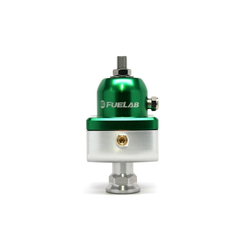 Fuelab 555 High Pressure Adjustable FPR Blocking 25-65 PSI (1) -8AN In (2) -8AN Out – Green