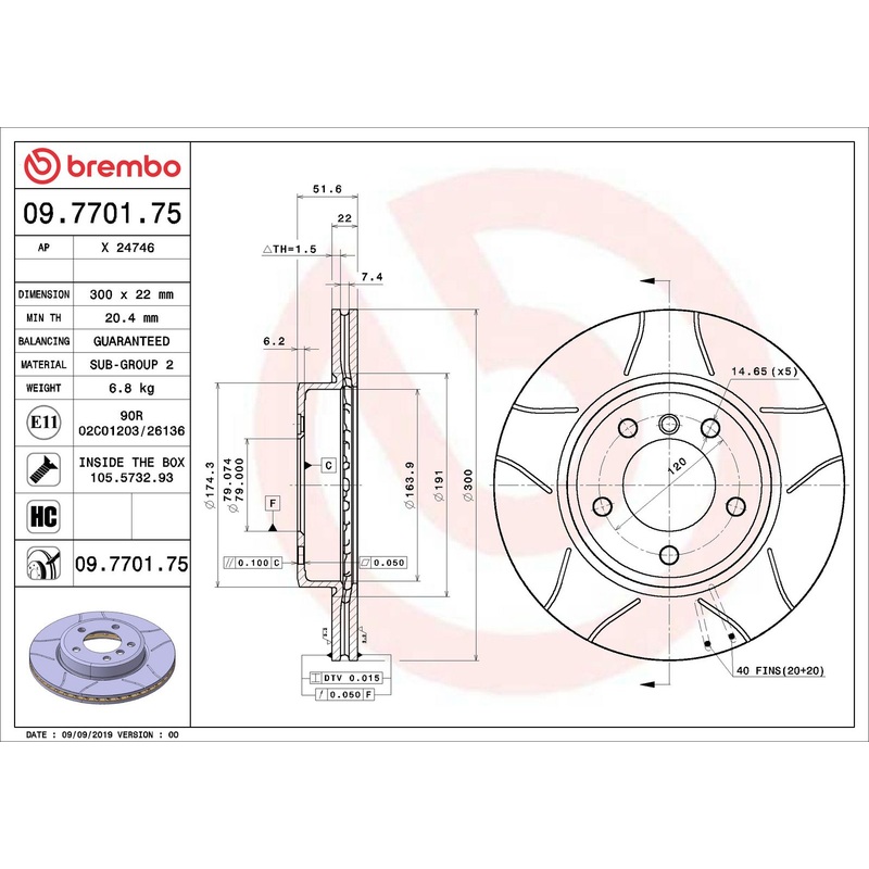 XTRA Max Slotted Front Disc Brake Rotor – 09.7701.75