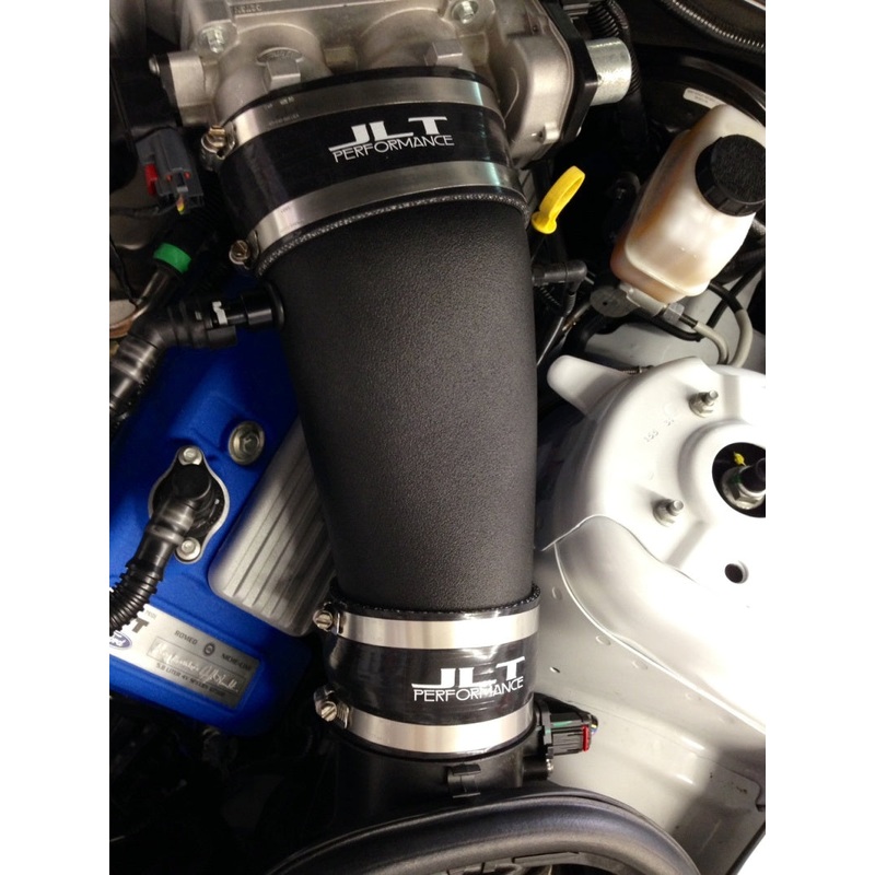 JLT 10-14 Ford Mustang GT500 Black Textured Induction Kit w/Replacement Red Air Filter