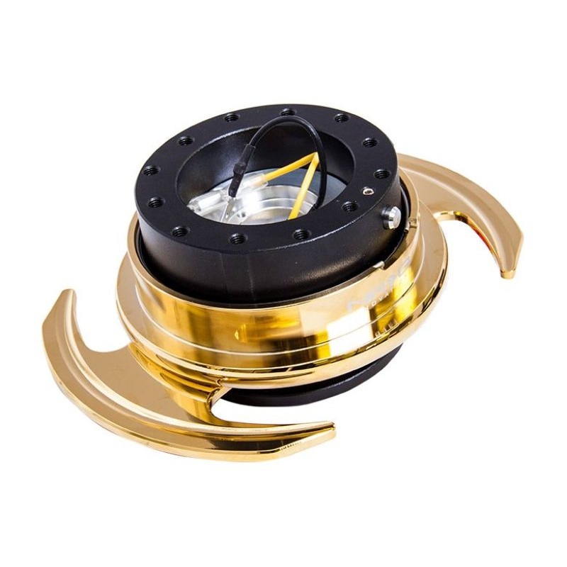 NRG Quick Release Kit Gen 3.0 – Black Body / Chrome Gold Ring w/Handles