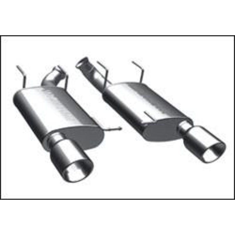 2011-2014 Ford Mustang Axle Back Exhaust; Street Series; Dual Split Rear Exit by Magnaflow (15595)
