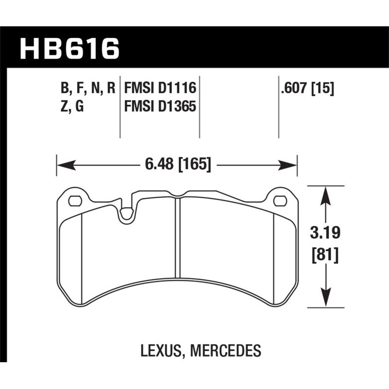 Hawk 08-11 Lexus IS-F / 05-06 M Benz CLK55 AMG / 07-08 CLK63 AMG DTC-60 Race Front Brake Pads