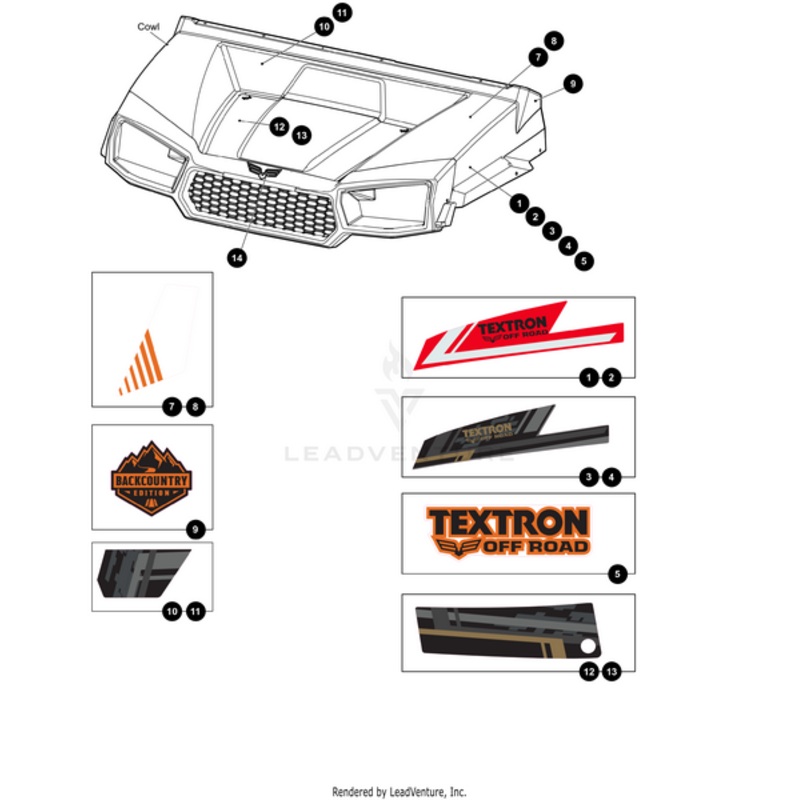 Hood Decal Side Right (Red) (For Havoc Models Only) by Arctic Cat