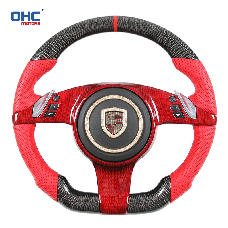 OHC Motors Carbon Fiber Steering Wheel for Porsche Cayenne Panamera 911 997 991