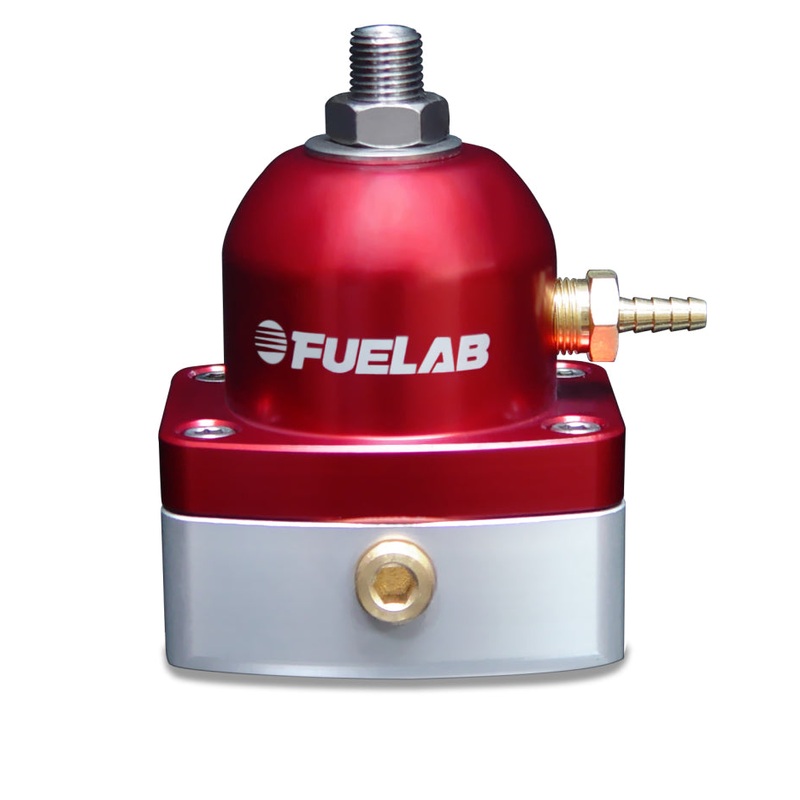 Fuelab 545 EFI Adjustable Mini FPR In-Line 90-125 PSI (1) -6AN In (1) -6AN Return – Red