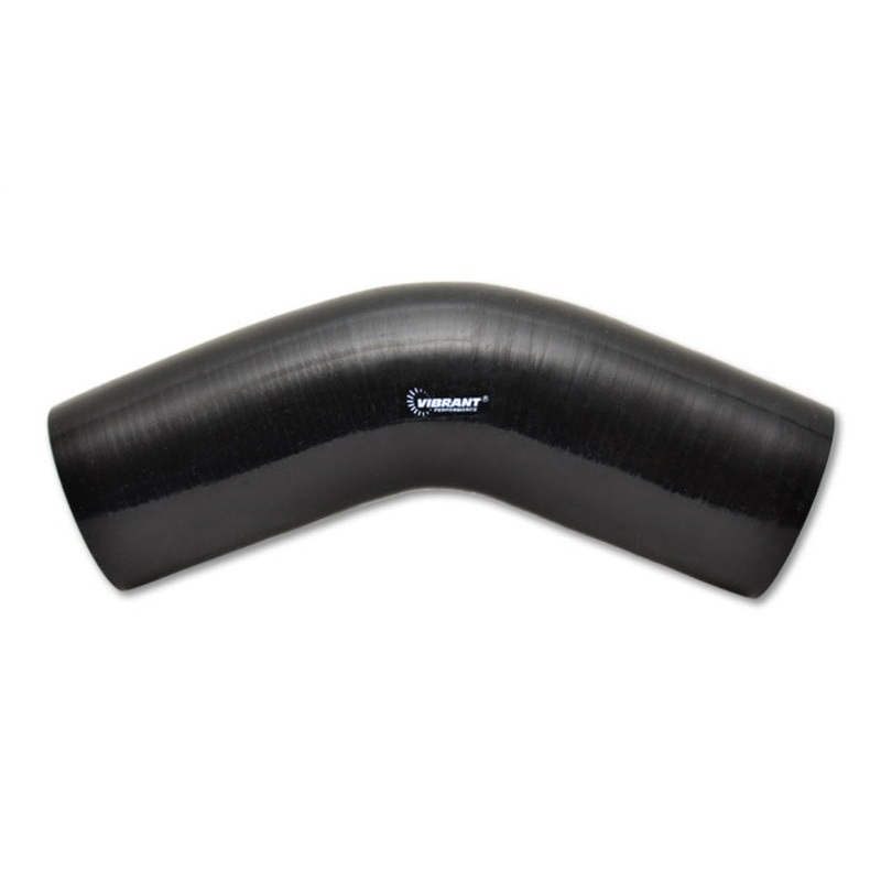 Vibrant 4 Ply Reinforced Silicone Elbow Connector – 2.75in I.D. – 45 deg. Elbow (BLACK)