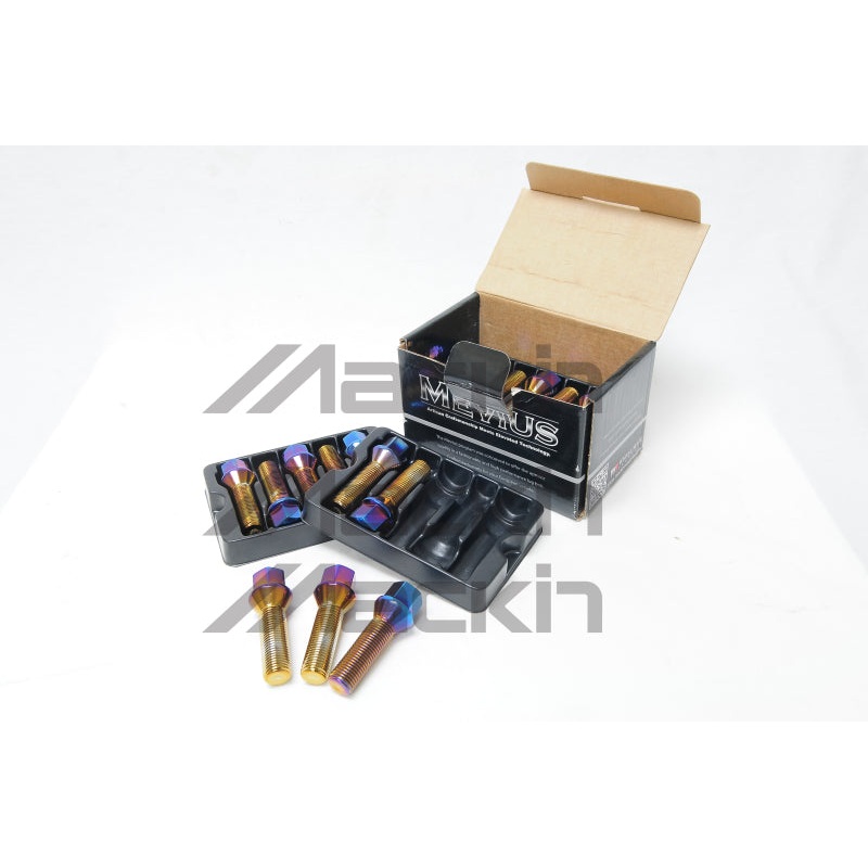 Wheel Mate Mevius Lug Bolt Set of 20 – Black 14×1.50 40mm Ball 14mm RAD