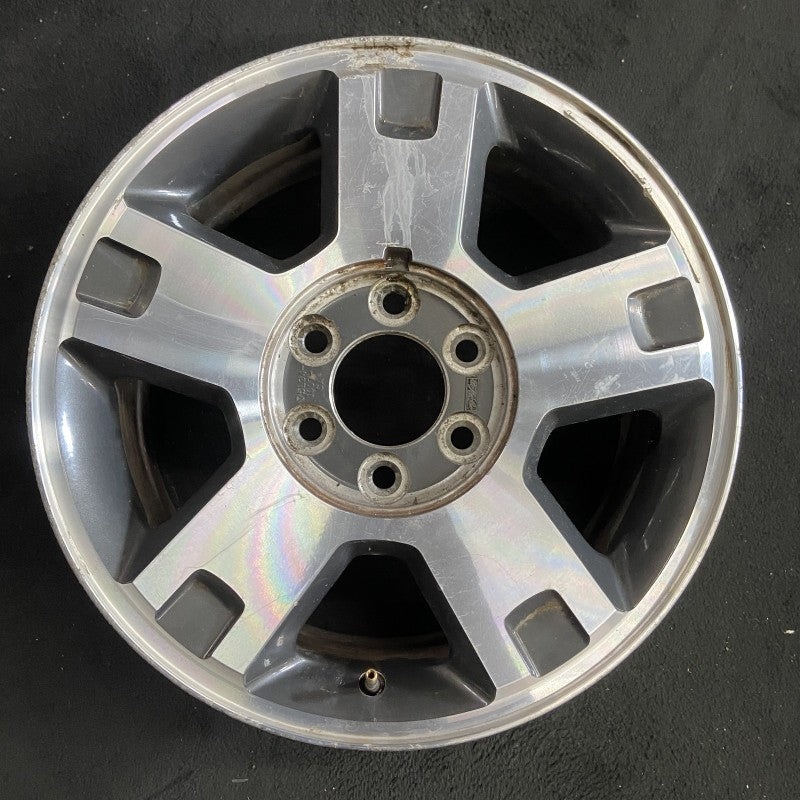 18″ FORD F150 PICKUP 04 New Style 18×7.5 aluminum 5 spoke machined face indented ends dark argent pockets Original OEM Wheel Rim