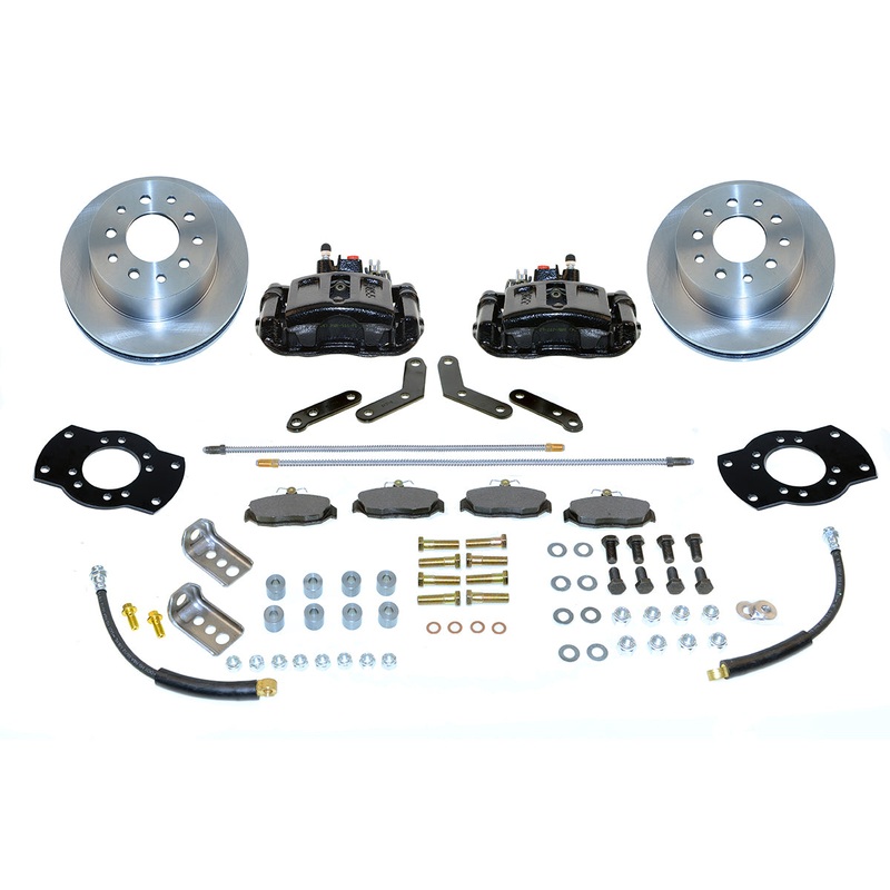 New Direct Fit Drum to Disc Brake Rear Conversion Kit W/Rotors. Black A128-4BK
