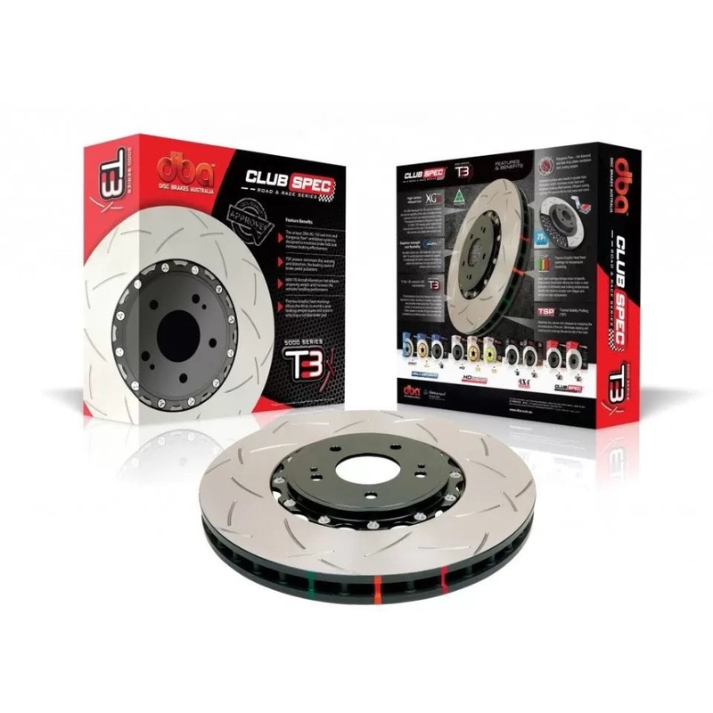 DBA [22-25 WRX w/STI Brembo 4 Piston Caliper] 5000 Series 2 Piece Slotted Front Brake Rotor | 52845BLKS