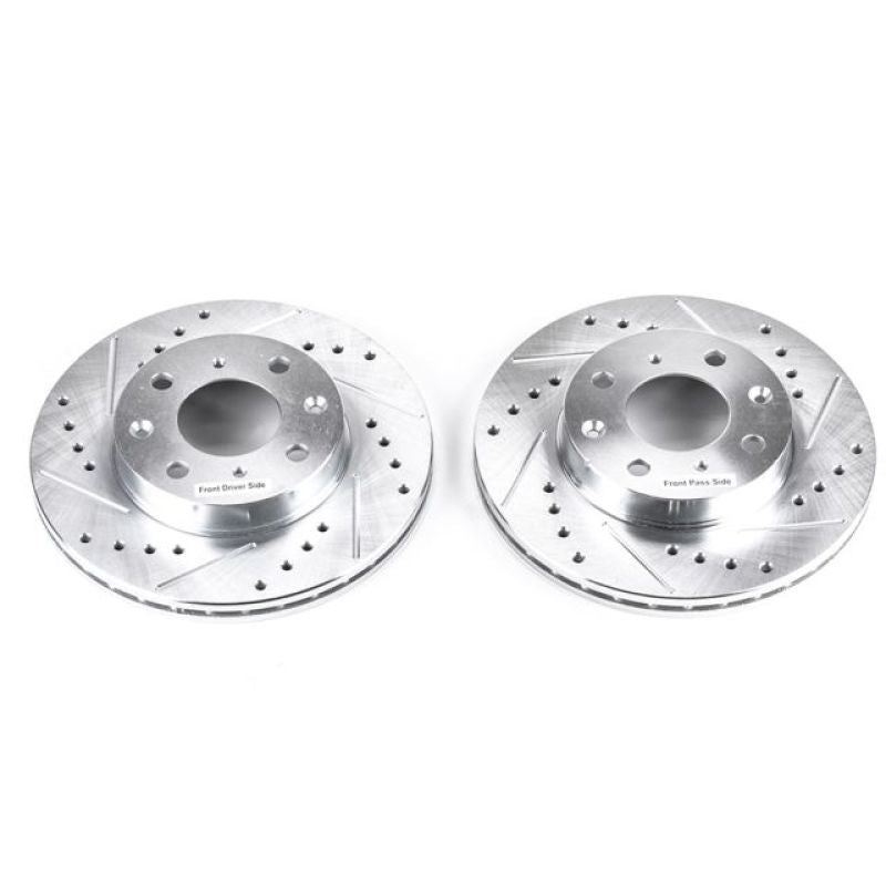 Power Stop 88-91 Honda Civic Front Evolution Drilled & Slotted Rotors – Pair