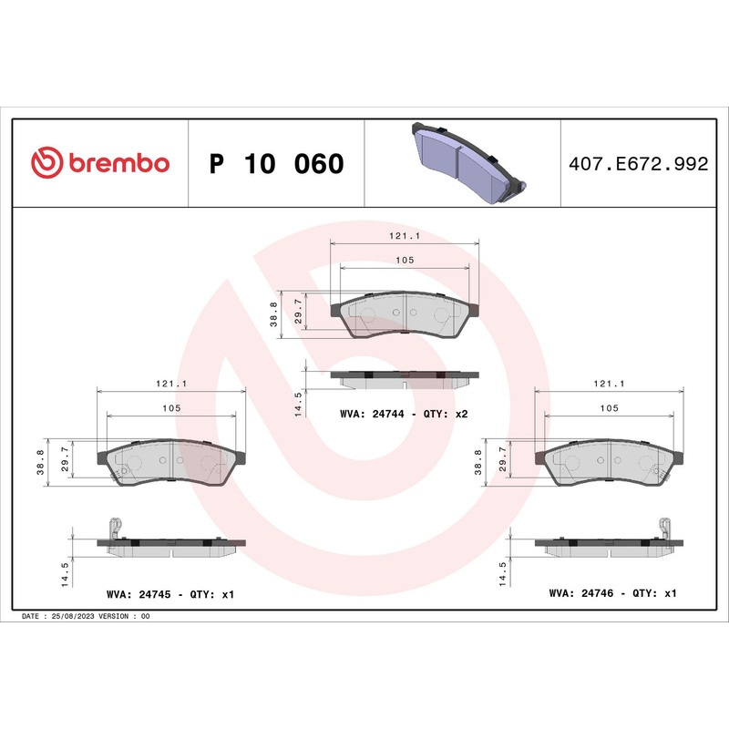 PRIME Low-Met Rear Disc Brake Pad Set – P10060
