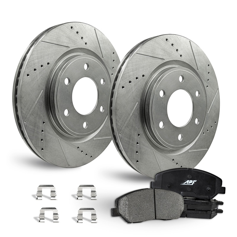 APF Front Brake Kit Rotors and Pads for INFINITI QX56 2005-2007