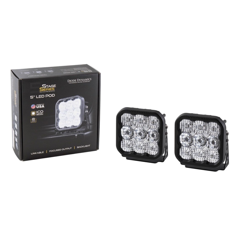 Diode Dynamics SS5 LED Pod Pro Yellow Flood – Pair | Universal (DD6779P)