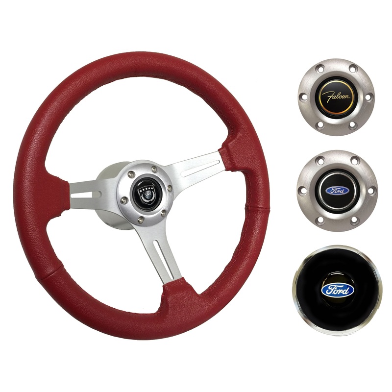 1965-69 Ford Falcon Steering Wheel Kit | Red Leather | ST3014RED