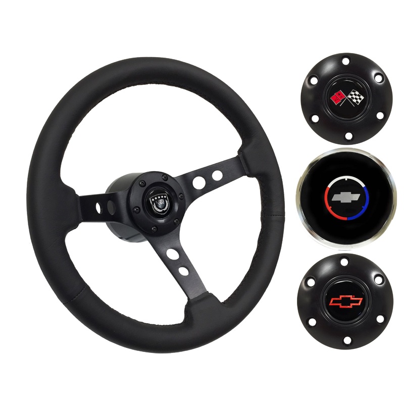 1967 Corvette Steering Wheel Kit | Black Leather | ST3094BLK