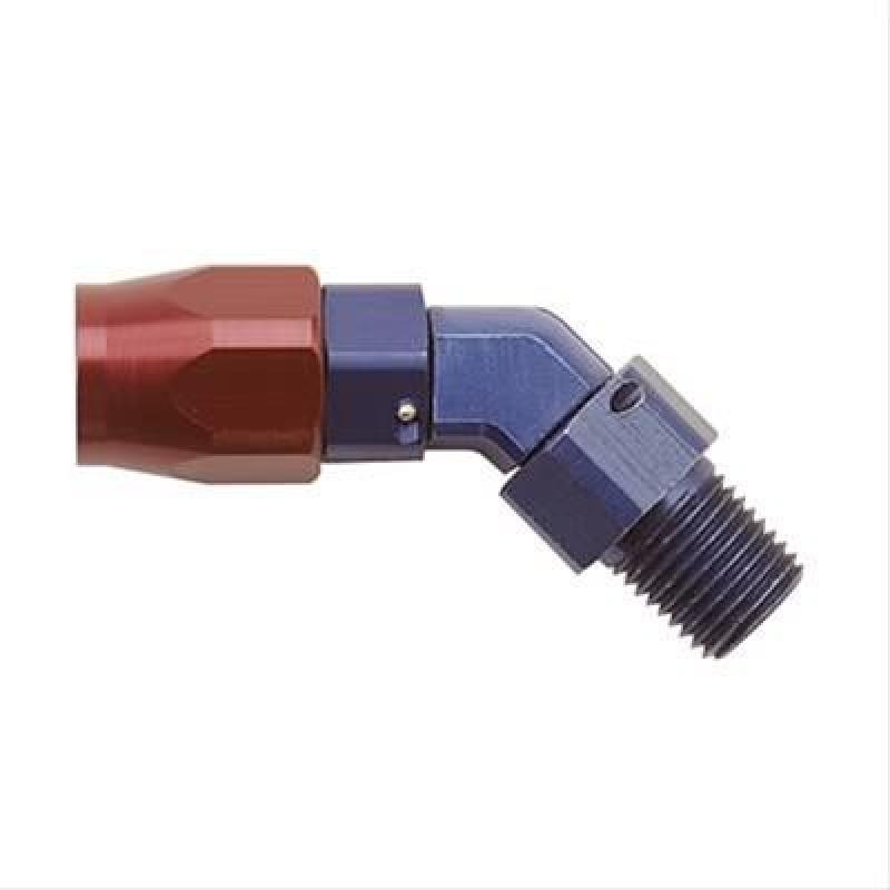 Fragola -8AN x 45 Degree Hose End x 1/4 NPT – Black