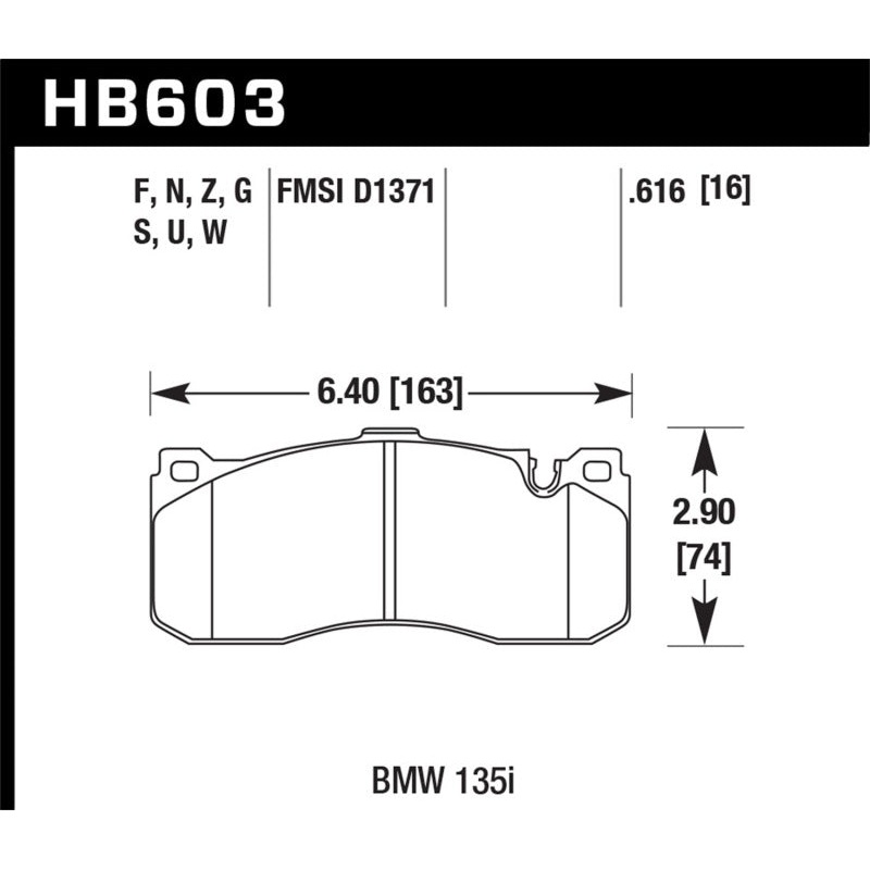 Hawk BMW 135i DTC-60 Race Front Brake Pads