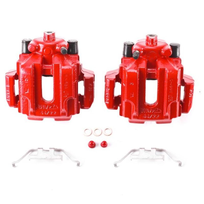 PowerStop Power Stop 2006 BMW 330i Rear Red Calipers w/Brackets – Pair