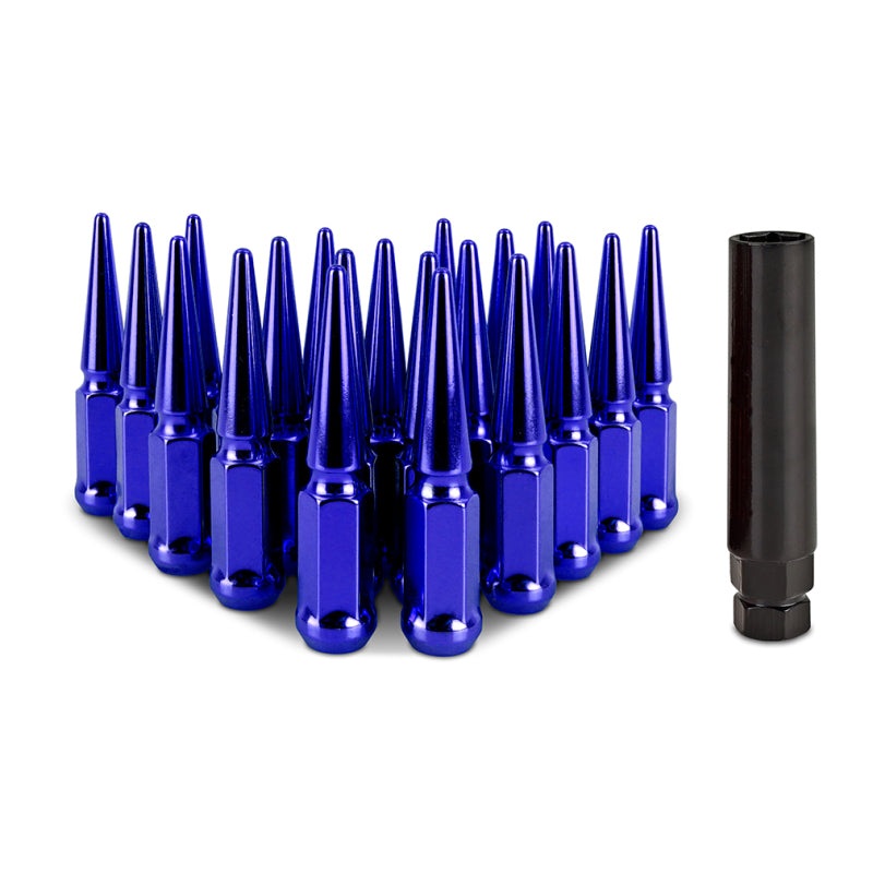 Mishimoto Steel Spiked Lug Nuts M12x1.5 20pc Set – Blue