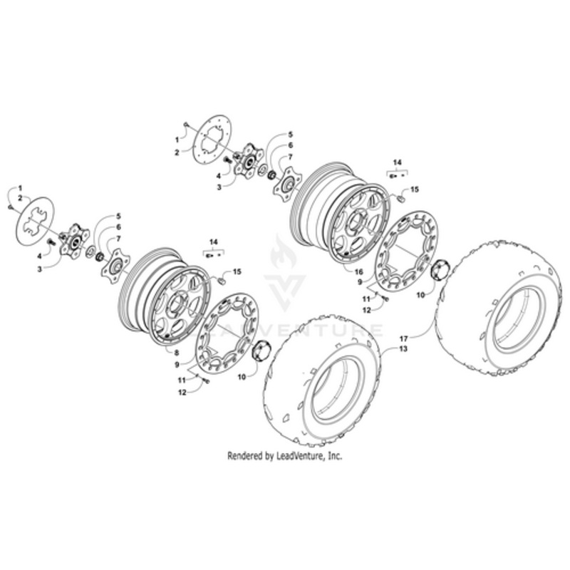 Wheel Rear-Beadlock (14X8) by Arctic Cat