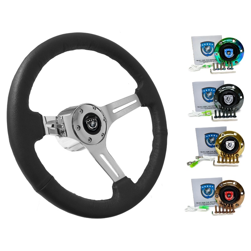 1990+ Nissan 200SX Steering Wheel Kit | Black Leather | ST3012BLK